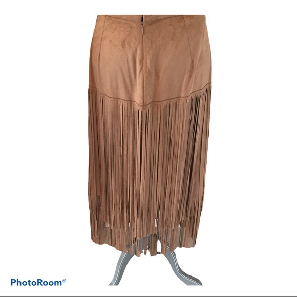 Chico’s Faux Suede Fringe Skirt - Picture 3 of 7